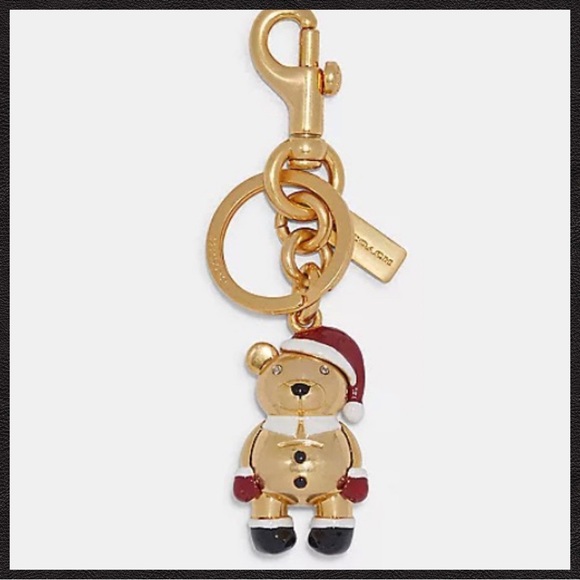 Coach Santa Bear Bag Charm NWT - Picture 1 of 5